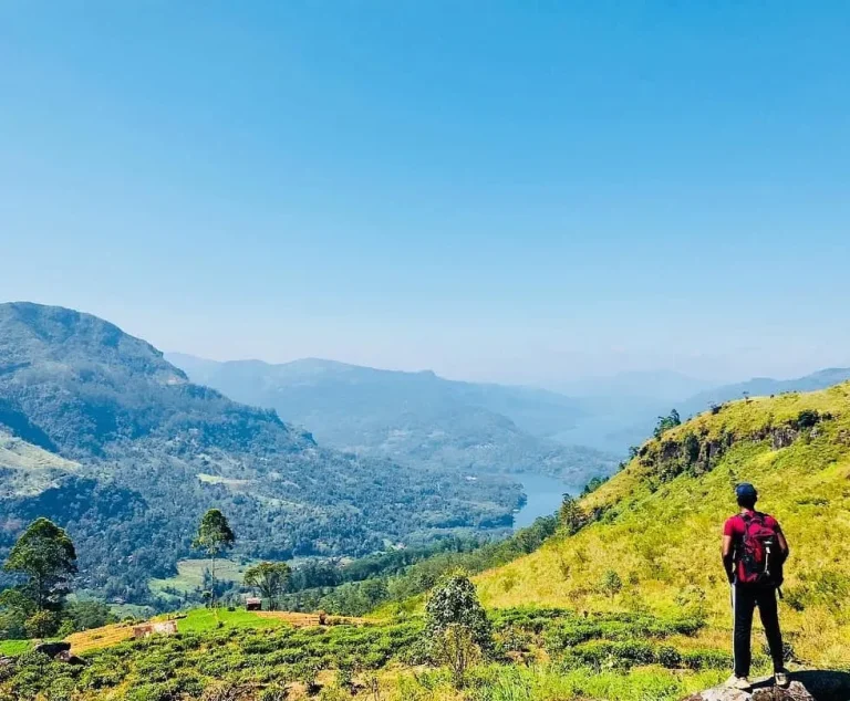Explore the breathtaking scenery of Ravana Goda, a popular hiking destination in Sri Lanka's Kotmale Valley, with Gleeam Pearl Tours.