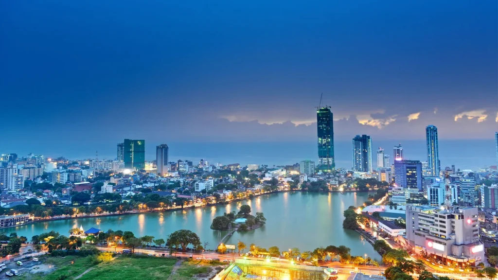 Colombo City Skyline at Twilight